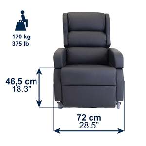 Fauteuil élévateur électrique avec poignée, fauteuil inclinable et releveur orthopédique, noir KMINA - Product Image 5