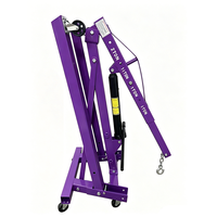 Grue d'atelier hydraulique pliable portable, grue à moteur robuste en acier pour une manutention facile des matériaux et un rangement pratique