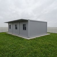 Maison conteneur préfabriquée modulaire multi-pièces à connexion par boulons, traditionnelle, respirante, de type bureau carré, démontable, en kit plat, garantie 1 an