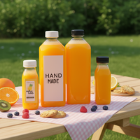 Bouteilles carrées en plastique personnalisables avec logo, 100ml-1500ml, avec bouchon à vis, pour jus, thé au lait, café et autres boissons