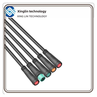 Câbles de connexion M8 2 broches 5 broches mâle-femelle, étanches IP64, en nylon, puissance nominale 5A, cuivre, pour système d'énergie solaire et vélo électrique