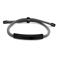 Bracelet personnalisé gravé en acier inoxydable, barre horizontale réglable, bracelet ondulé pour femmes