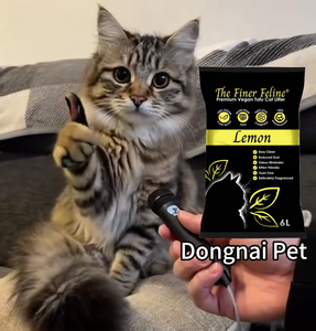 Dongnaipets ขยะแมวที่ย่อยสลายได้เป็นมิตรกับสิ่งแวดล้อมแป้งข้าวโพดใย1.5มม. แข็งแกร่งกลุ่มกลิ่นพีช flushable - Product Image 1