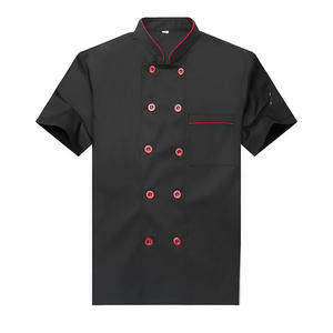 Logo personalizzato bianco a maniche corte da uomo <span class=keywords><strong>Chef</strong></span> cucina uniforme camicia da ristorante manica corta abiti da lavoro - Product Image 3