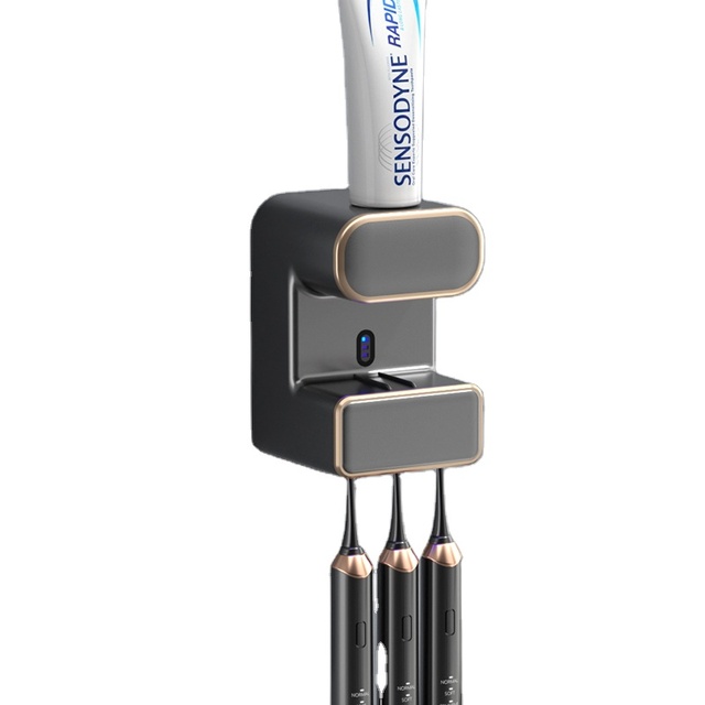 Wall-Mounted Smart Automatic Sensor Toothpaste Dispenser Toothbrush Holders with Sterilizer Bathroom Accessories