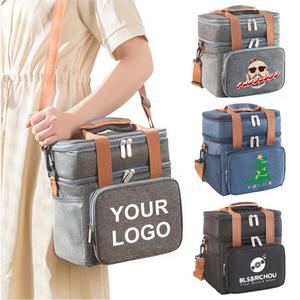 0717 Custom Logo Double Layer Insulated Cooler Bag Promotional 300d Oxford Waterproof Thermal for Corporate Gifts - Product Image 3