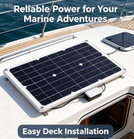Panneau solaire marin bifacial à double vitrage 220W 20.4V, résistant au sel, module PV monocristallin pour yacht, voilier, bateau de pêche