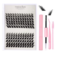 Kits de cils en grappes DIY en gros, boîte magnétique, kit d'extension de cils en fibres synthétiques DIY, 280 pièces de cils en grappes avec colle et scellant