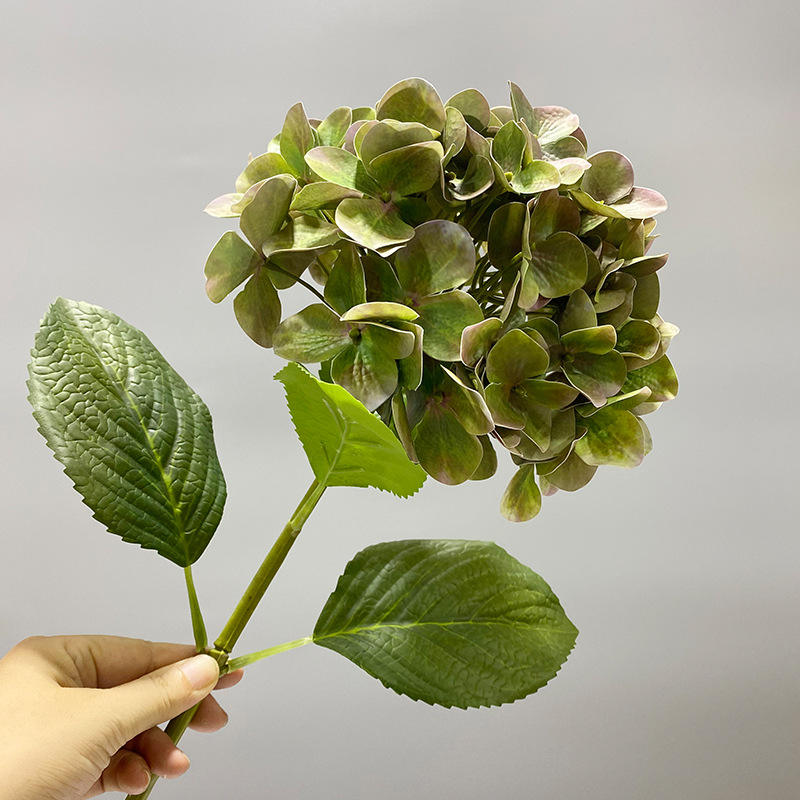 Hortensia à tête unique 80 cm - vert vintage