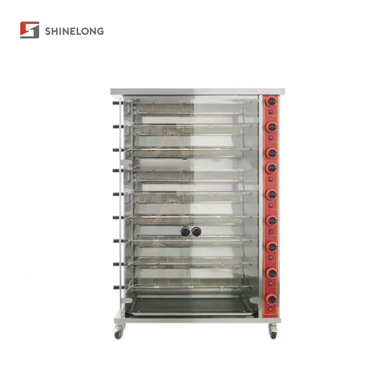 Restaurant Multilayer Chicken Gas Vertical Rotisserie With CE