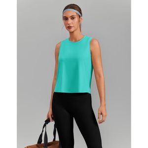 Camisetas sin mangas transpirables para mujer, de seda fría, estilo crop top, para gimnasio, correr, tenis, yoga - Product Image 5
