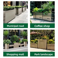 Bac à fleurs en tôle galvanisée pour extérieur, parterre de fleurs, jardinière urbaine, style luxe léger, 1 gramme