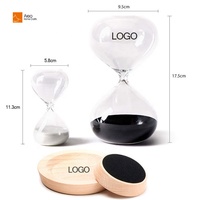 Handgemachte Buchenholz Basis Sand Timer 15 30 60 Minuten bunte Glas Sanduhr für Home Decor OEM Produktion