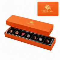 Boîte cadeau en carton rigide de qualité alimentaire avec logo personnalisé, insert en plastique - Personnalisable pour les boîtes cadeaux de chocolats, de truffes et de barres chocolatées