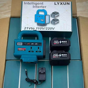 Inversor de Corriente de 21V con Batería de Iones de Litio, Convertidor de Energía de 220V CA con Puertos USB y Luz de Trabajo LED para Acampar en Sudamérica - Product Image 3