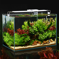 Aquarium assemblé 100% nouveau bloc de construction, réservoir de poissons avec Table éclairée par LED, Aquariums et accessoires en verre éco-responsable de 5l