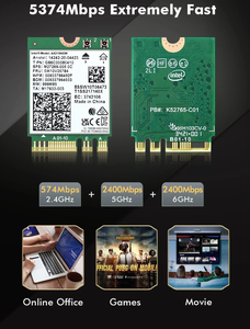 Nouvelle carte sans fil AX210 de vente chaude pour <span class=keywords><strong>Intel</strong></span> <span class=keywords><strong>AX210NGW</strong></span> WIFI6E 3 bandes 5374Mbps M.2 carte Wifi NGFF BT5.3 - Product Image 4