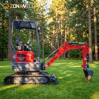 Mini-excavatrice sur chenilles personnalisable 1,8 T, double pompe hydraulique, moteur et boîte de vitesses haute efficacité, puissance 10,2 kW, capacité de montée 30°