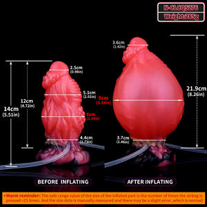 Coloré Gonflable Éjaculant Gode Silicone Monstre Pénis Avec Ventouse Animal Cock Squirting Anal Sex Toy pour Homme Femme - Product Image 6