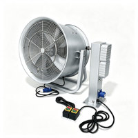 Ventilateur oscillant mural industriel de 24 pouces avec anneau de brumisation en acier inoxydable et 8 buses pour atelier, usine, salle