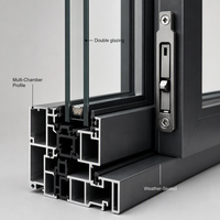 Fenêtre moderne en aluminium à ouverture oscillo-battante, norme australienne, avec stores intégrés, fenêtres à battants isolées thermiquement pour villa de luxe