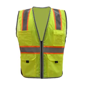 Wholesale High Quality Hi Visible Reflect Industrial Mesh Cooling Working Tools Safeti Vest With Pockets