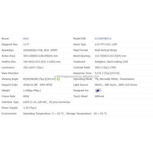 Pantalla LCD Original Nueva de Fábrica G150XTN03.0 de 15 Pulgadas con Resolución de 1024*768 - Product Image 4