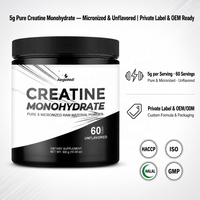 Créatine monohydrate micronisée OEM ODM, 5 g par portion, sans saveur, créatine monohydrate pure, complément nutritionnel sportif, 300 g