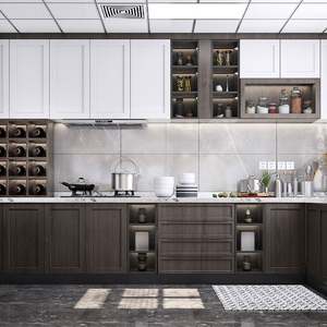 Armoire de cuisine classique, caractéristiques durables, comprend un dosseret, un robinet, des glissières de tiroir, des charnières, du verre, de l'acrylique pour une utilisation facile, villas - Product Image 1