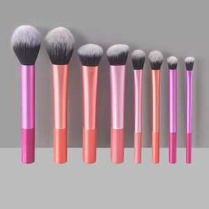 Juego de siete brochas de maquillaje de colores, brocha para sombra de ojos con mango de color, cerdas suaves, herramientas de belleza, cerdas con electrochapado - Product Image 1