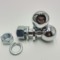 Boule d'attelage en acier chromé de 50 mm/2 pouces pour suspension d'essieu de remorque, capacité de 6000 lb, pour accessoires de camping-car et caravane