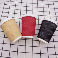 Gobelets en papier kraft ondulé à double paroi Bioleader avec logo personnalisable, couvercles compostables et biodégradables pour café, thé chaud, etc.