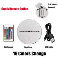 Vente en gros de support de lampe à LED lumineux 3D support de lampe à LED RVB acrylique pour veilleuse LED 3D ABS