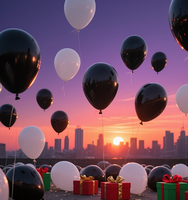 Ensemble de 40 ballons noirs et blancs de grande taille, décorations de fête réutilisables pour les mariages, les anniversaires, les douches, Noël, Halloween