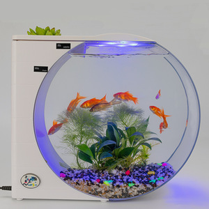 中国製プラスチック製エコフレンドリーミニ水槽、LEDライト付き10L水槽キャビネット、家庭用ペット水槽、人気商品 - Product Image 5