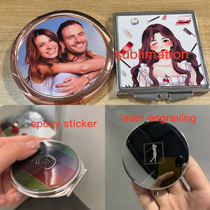 Specchietto Cosmetico Personalizzato, Specchio Tascabile per Trucco, Specchietto Compatto <span class=keywords><strong>in</strong></span> Metallo Personalizzabile con Sublimazione - Product Image 4