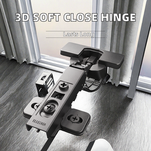 Bisagra Hidráulica para Mueble <span class=keywords><strong>Kelo</strong></span>, Diseño Moderno Ajustable, Cierre Suave 3D, Clip Oculto de Zinc, Acero Laminado en Frío, Unidireccional, para Hogar y Oficina - Product Image 2