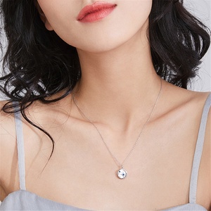 ML75 Fashion Trendy Women 925 <strong>Sterling</strong> <strong>Silver</strong> Rose Gold Round Shell Evening <strong>Star</strong> Shape Shell <strong>Necklace</strong> Jewelry - Product Image 4