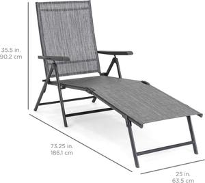 كرسي استلقاء قابل للطي والتعديل للاستخدام الخارجي في الفناء أو بجانب حمام السباحة - Product Image 1