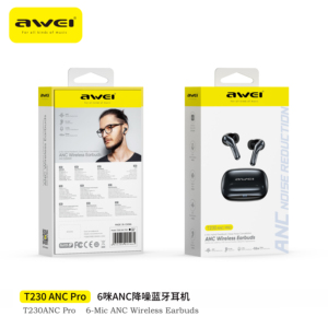 Fones de Ouvido <span class=keywords><strong>Awei</strong></span> T230 ANC TWS Sem Fio com Cancelamento de Ruído de 6 Microfones e Chipset JL para Fornecimento em Lote - Product Image 5