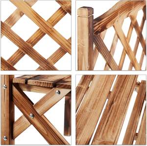 Étagère à fleurs en <span class=keywords><strong>bois</strong></span> émaillée à 2 niveaux, étagère en <span class=keywords><strong>bois</strong></span> flammé, support pour pots de fleurs, 25x35x49cm, design élégant - Product Image 4