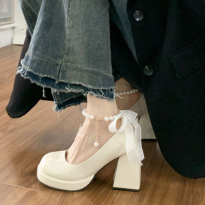 Escarpins sexy à talons hauts pour femmes chinoises matures, dernier design, color block, bout carré haut - Product Image 4