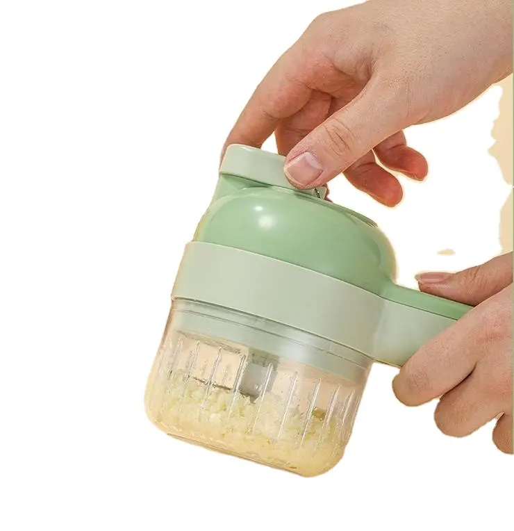 2022 new product electric slicer kitchen chopper hand held food processor portable 4 in 1 handheld electric vegetable cutter set