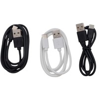 Câble de charge USB-C/USB-A en PVC noir et blanc de 1 m avec conducteur en cuivre composite pour Android et iPhone, transfert de données et charge USB 1A