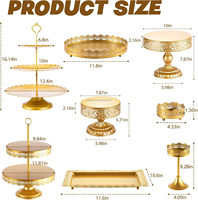 Soporte Dorado para Tartas, Decoración para Fiestas de Cumpleaños, Exhibidor para Mesa de Postres, Bodas, Navidad