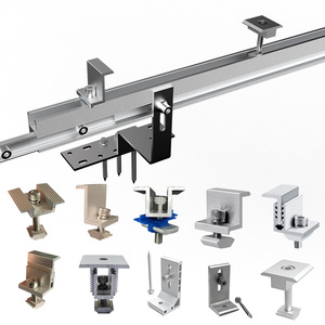 Kit de fixation réglable pour panneaux solaires en aluminium 6005-T5 pour toiture, pince de fixation intermédiaire et terminale pour panneaux solaires - Product Image 1