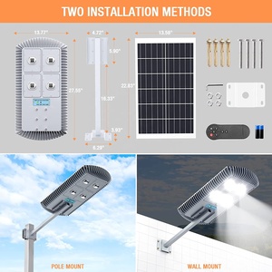 Farola Solar Todo en Uno de 600W con Sensor de Movimiento PIR y Control Remoto, IP65 Impermeable, Luz LED Solar para Estacionamiento - Product Image 3