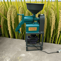 Ensemble portable de mini-machines complètes de décorticage du riz avec moteur à essence, moteur diesel, trieuse et polisseuse