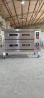 Four à pizza professionnel à gaz à double étage en acier inoxydable 201 avec 2 niveaux et 6 plateaux pour restaurant