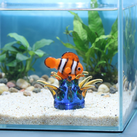 Figurine artisanale en verre soufflé de Murano, thème océanique marin, décorations d'aquarium, créatures marines, animaux, corail, poisson-clown